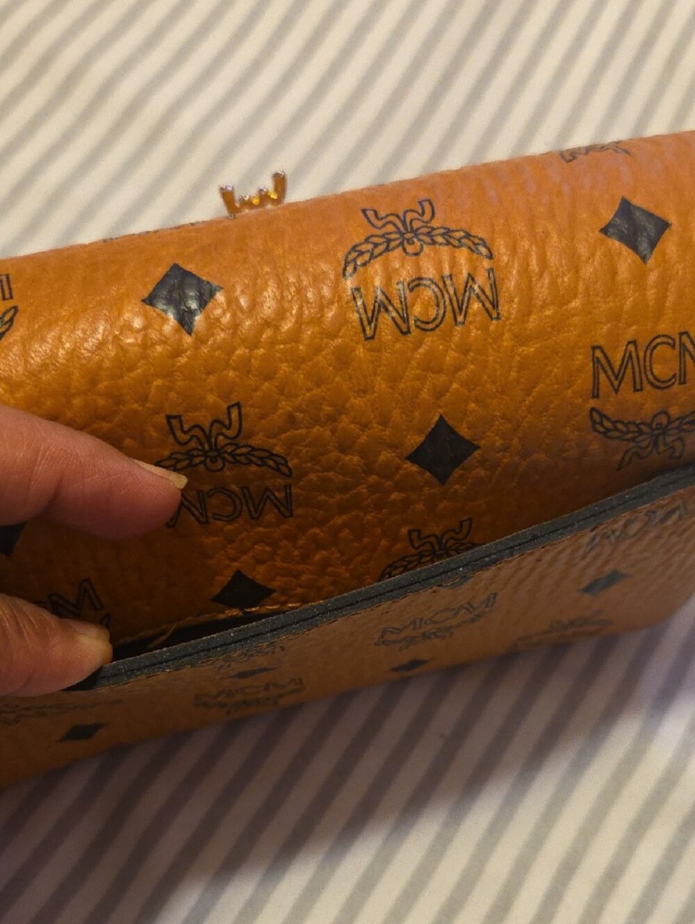 MCM Cognac Visetos Small Chain Crossbody - Picture 4 of 6